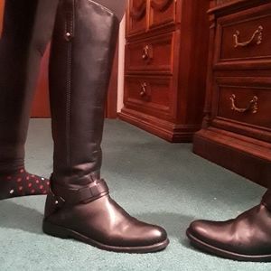 Tory Burch size 6 derby riding boots black